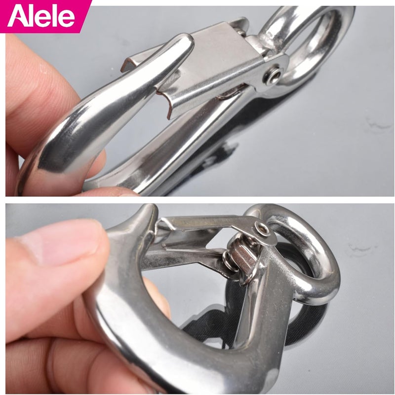 Alele Grab Hooks, 440 Pounds Slip Hooks,Stainless Steel Lifting Hook Rigging Accessory,4 Pack - Image 5